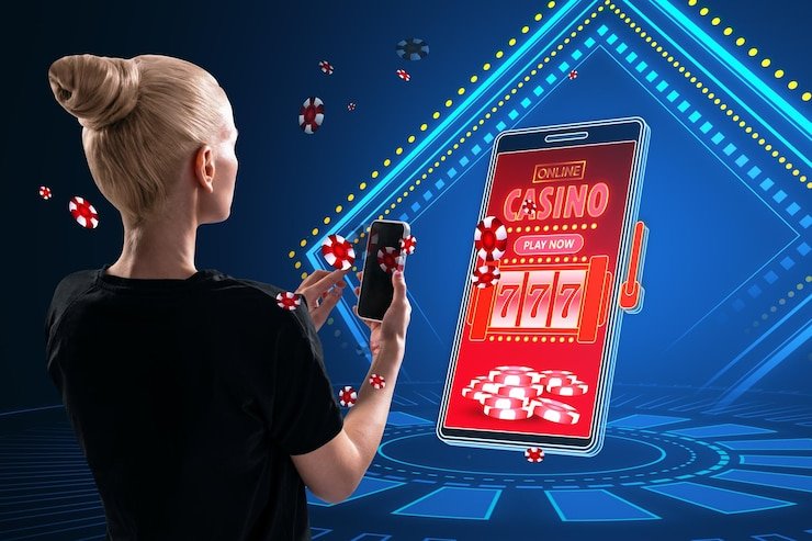 Antarmuka aplikasi pasang 123 menampilkan dealer langsung blackjack dan menu navigasi